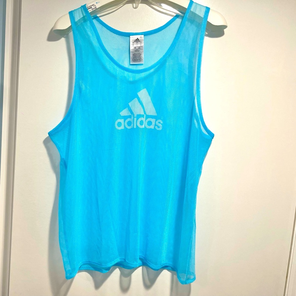 New ADIDAS Turquoise Mesh Tank Top L